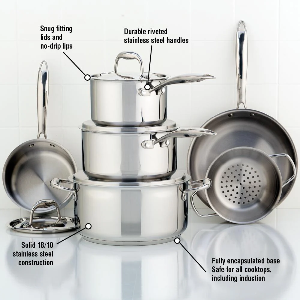 Meyer Accolade Stainless Steel Cookware Set, 10-Piece, Made in Canada - Image 3