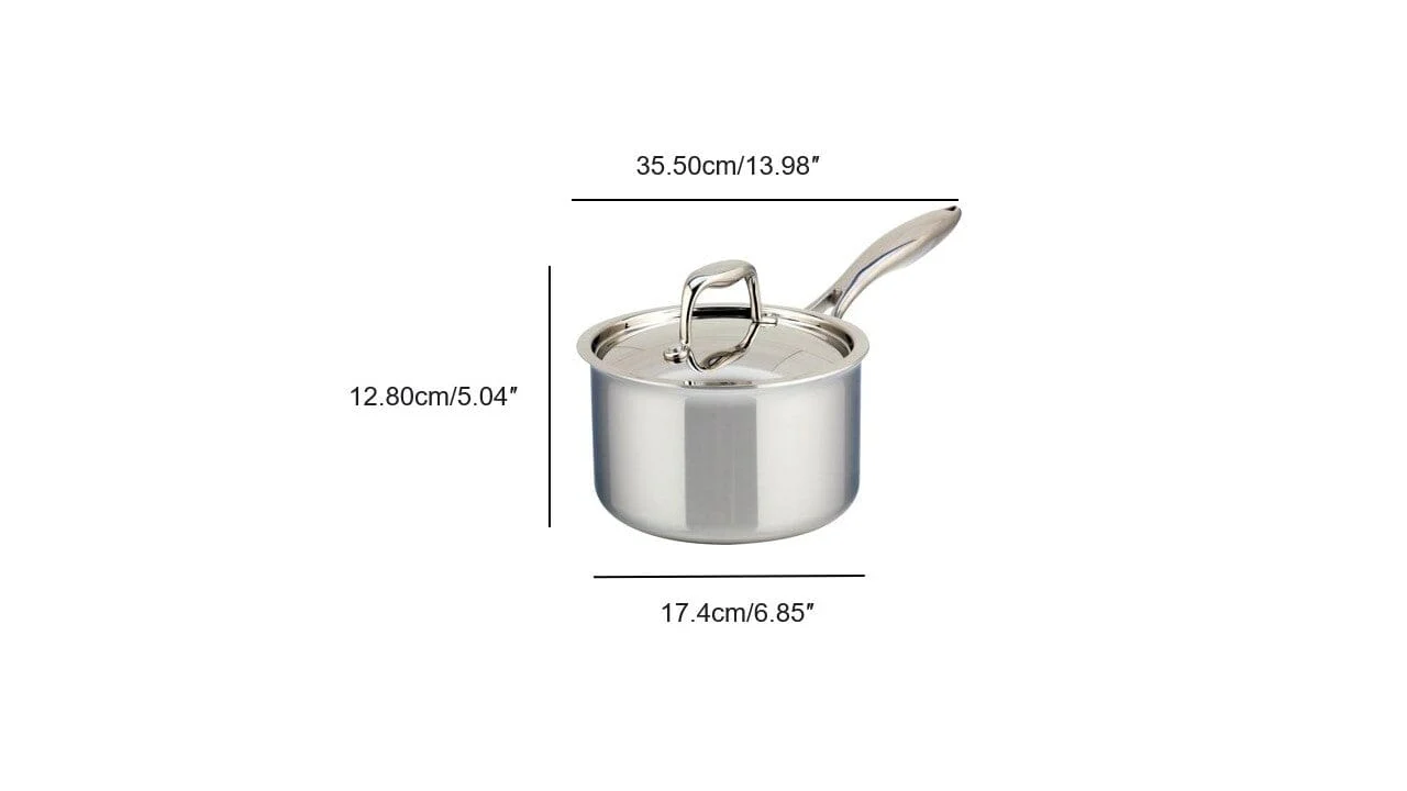 Meyer SuperSteel Tri-Ply Clad Stainless Steel 2L Saucepan with cover, Made in Canada - Image 5