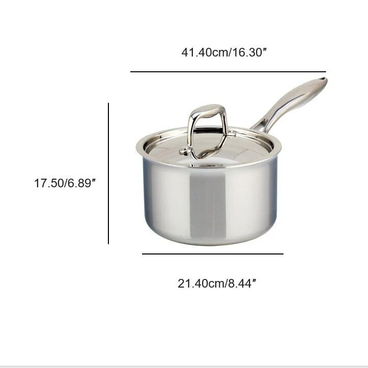 Meyer SuperSteel Tri-Ply Clad Stainless Steel 3L Saucepan with cover, Made in Canada - Image 5