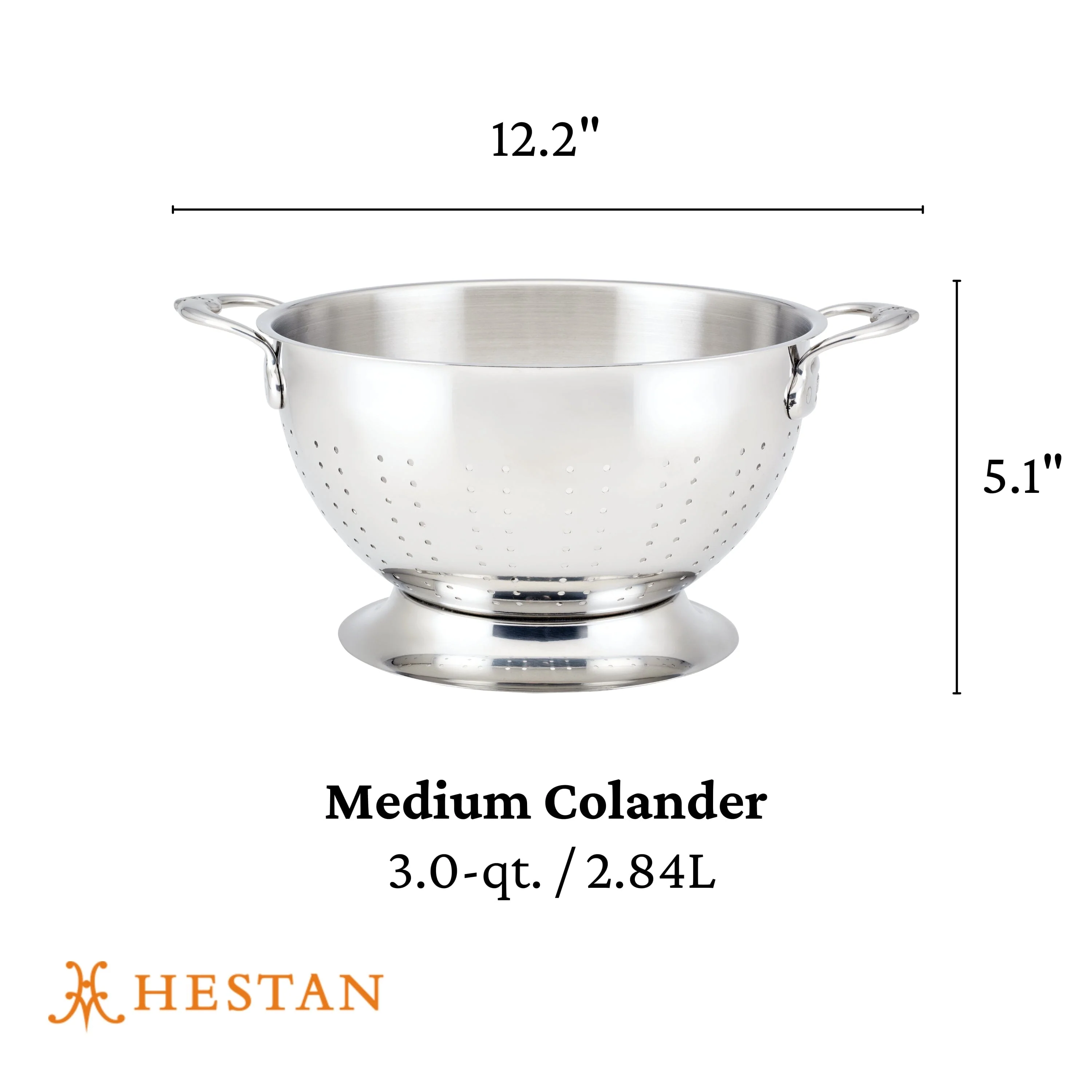 Hestan Provisions Stainless Steel Colander, 3-Quart, Stainless Steel - Image 4