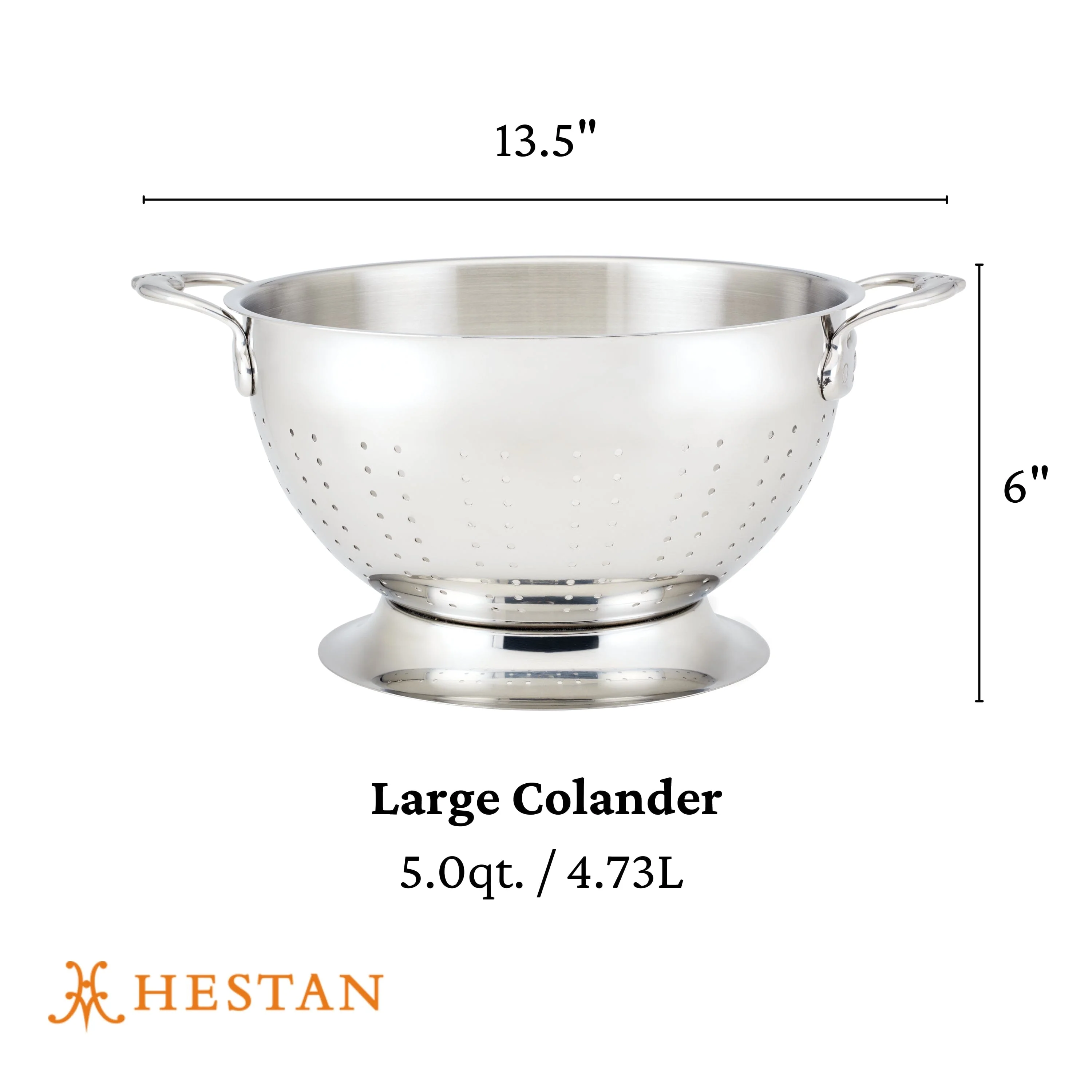 Hestan Provisions Stainless Steel Colander, 5-Quart, Stainless Steel - Image 4